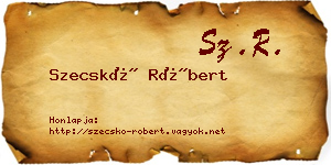 Szecskó Róbert névjegykártya