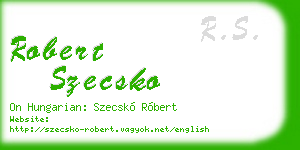 robert szecsko business card